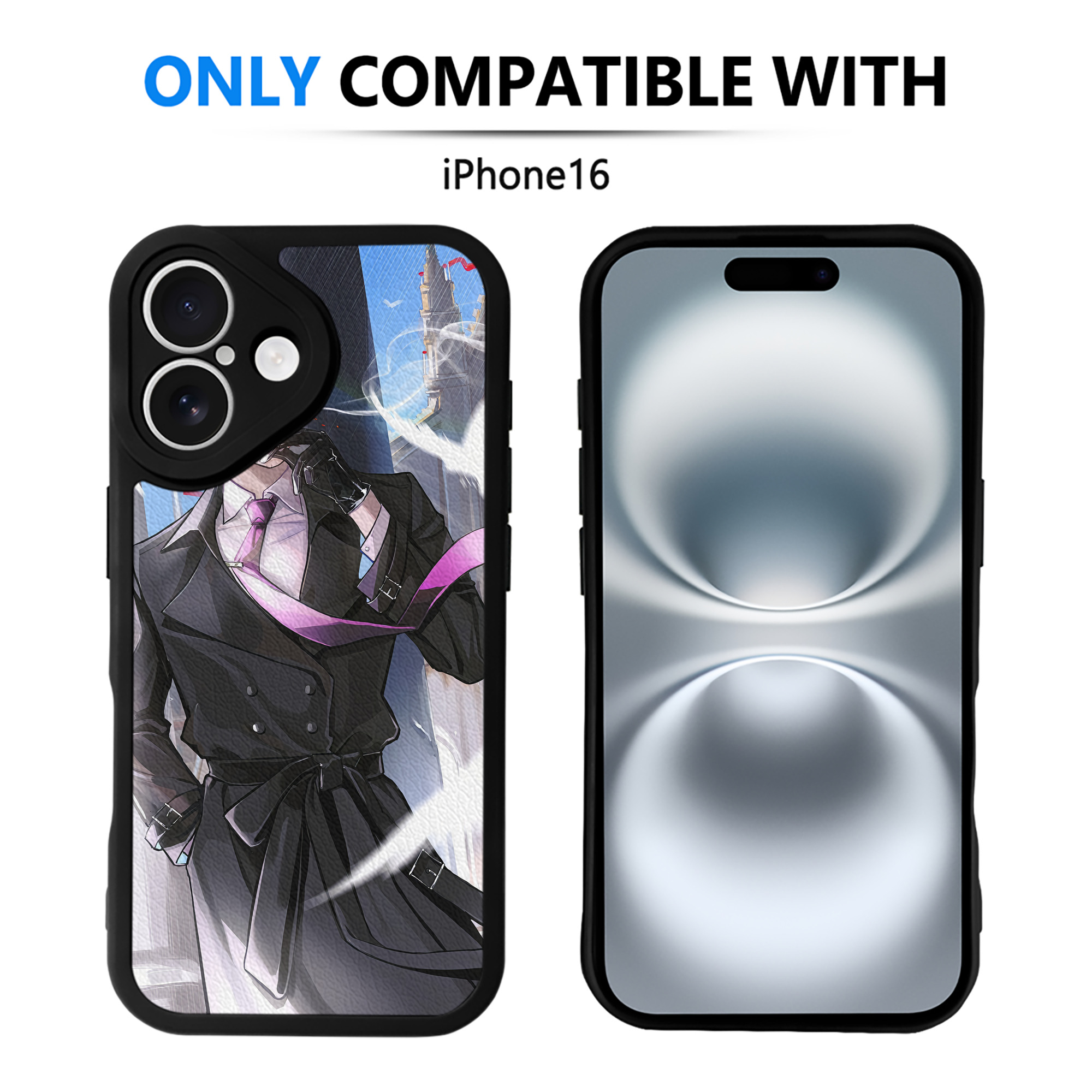 （画像用） 文豪ストレイドッグス Bungo Stray Dogs 【iPhone 16シリーズ対応】シリコンスマホケース（レザー調） 材質：シリコン